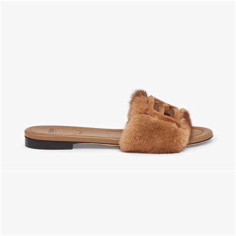 mink fendi slides|saks Fendi mules.